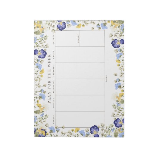 Rustic Wildflower Tearway Weekly Planner Notitieblok (Linkerzijde)