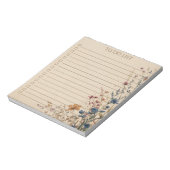Rustic Wildflower To Do List Teacher Nature Gift Notitieblok (Linkerzijde)