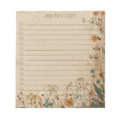 Rustic Wildflower To Do List Teacher Nature Gift Notitieblok (Voorkant)