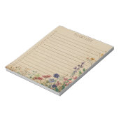Rustic Wildflower To Do List Teacher Nature Gift Notitieblok (Linkerzijde)