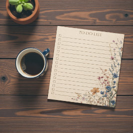 Rustic Wildflower To Do List Teacher Nature Gift Notitieblok