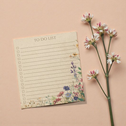 Rustic Wildflower To Do List Teacher Nature Gift Notitieblok