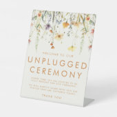 Rustic Wildflower Unplugged Ceremony Reclamebord Met Voetstuk (Voorkant)