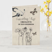 Rustic Wildflower Verpleegkundige Afstuderen Kaart (Gele Bloem)