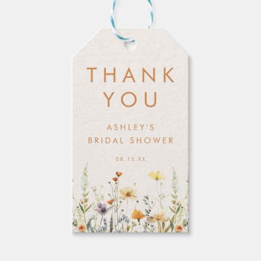 Rustic Wildflower Vrijgezellenfeest Favoriet Cadeaulabel (Voorkant)