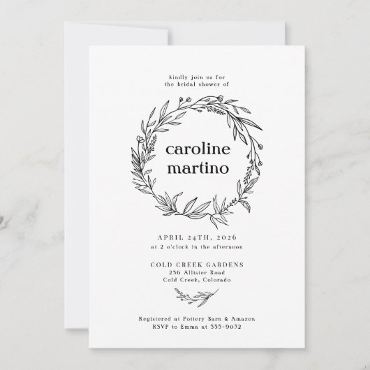 Rustic Wildflower Vrijgezellenfeest Kaart (Voorkant)