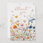 Rustic Wildflower Waterverf Baby shower Kaart (Achterkant)