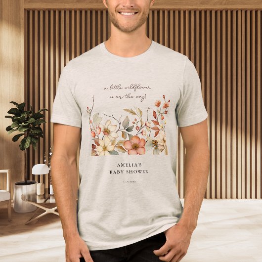 Rustic Wildflower Waterverf Baby shower Tri-Blend Shirt