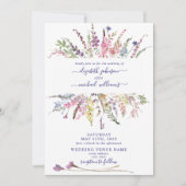 Rustic Wildflower Waterverf Floral Photo Wedding Kaart (Voorkant)