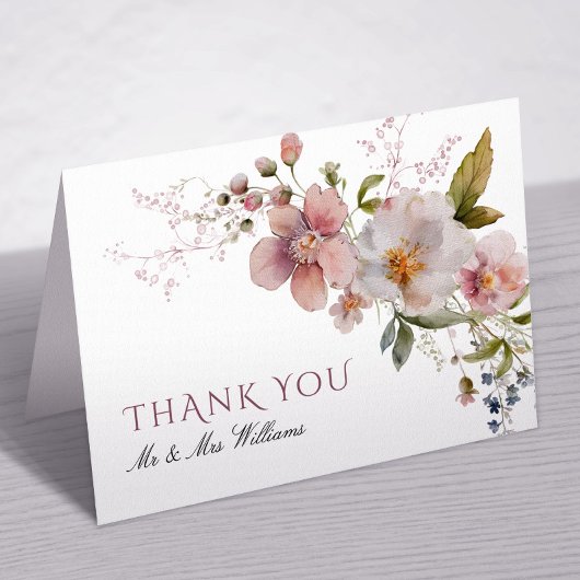 Rustic Wildflower Weddenschap Hartelijk dank Bedankkaart