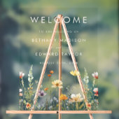 Rustic Wildflower Wedding Acryl Bord (Neutraal)
