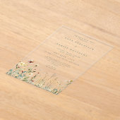 Rustic Wildflower Wedding Acryl Uitnodigingen (Laagn)