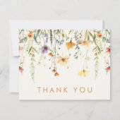 Rustic Wildflower Wedding Bedankkaart (Voorkant)