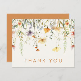Rustic Wildflower Wedding Bedankkaart