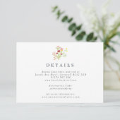 Rustic Wildflower Wedding Enclosure Card Informatiekaartje (Staand voorkant)