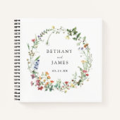 Rustic Wildflower Wedding Gastboek Notitieboek (Voorkant)