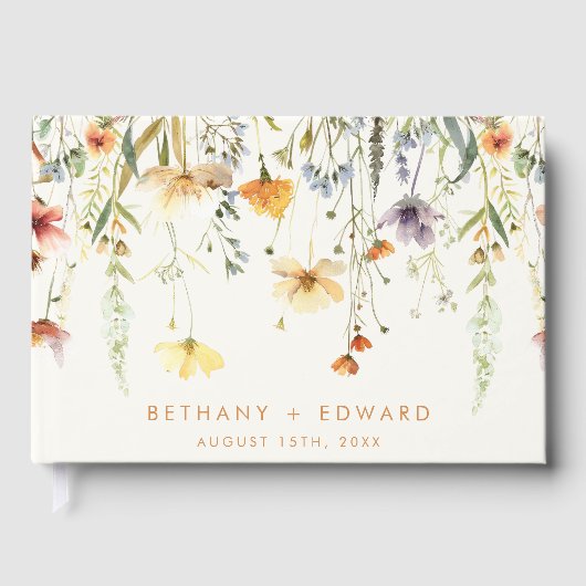 Rustic Wildflower Wedding Gastenboek (Voorkant)