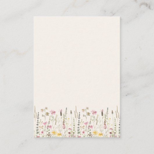 Rustic Wildflower Wedding in Beige Tones Informatiekaartje (Achterkant)