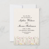 Rustic Wildflower Wedding in Beige Tones Save The Date (Voorkant)