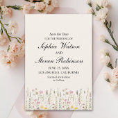 Rustic Wildflower Wedding in Beige Tones Save The Date