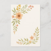 Rustic Wildflower Wedding Informatiekaartje (Achterkant)