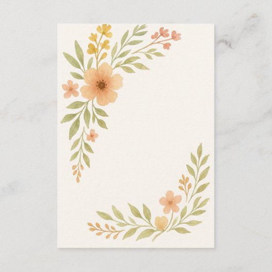 Rustic Wildflower Wedding Informatiekaartje (Achterkant)