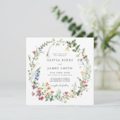 Rustic Wildflower Wedding Kaart (Staand voorkant)