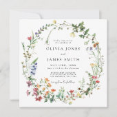Rustic Wildflower Wedding Kaart (Voorkant)