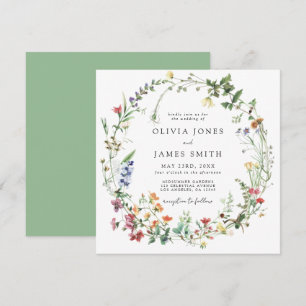 Rustic Wildflower Wedding Kaart
