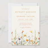Rustic Wildflower Wedding Kaart (Voorkant)