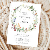 Rustic Wildflower Wedding Kaart