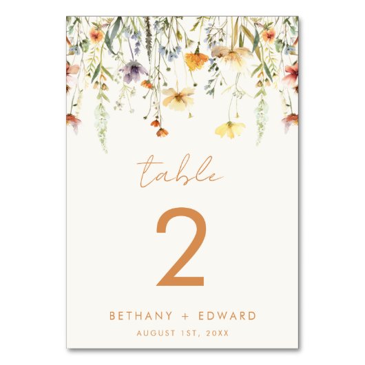 Rustic Wildflower Wedding Kaart (Voorkant)