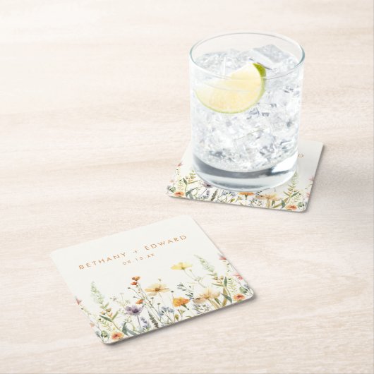 Rustic Wildflower Wedding Kartonnen Onderzetters (Insitu)