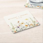 Rustic Wildflower Wedding Kartonnen Onderzetters (Schuin)