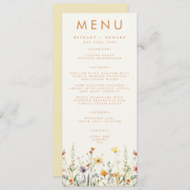 Rustic Wildflower Wedding Menu