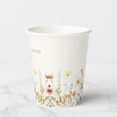 Rustic Wildflower Wedding Papieren Bekers (Achterkant)