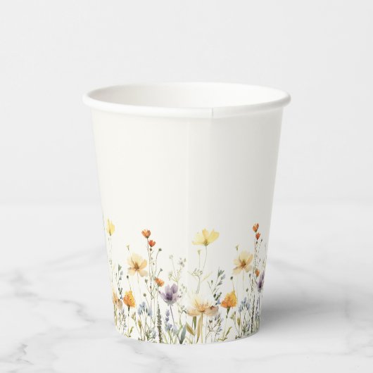 Rustic Wildflower Wedding Papieren Bekers (Rechts)