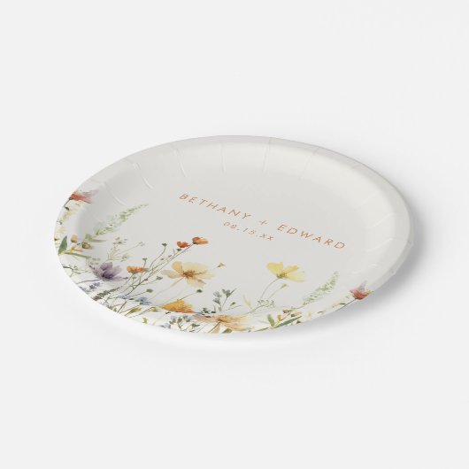 Rustic Wildflower Wedding Papieren Bordje (Gekanteld)