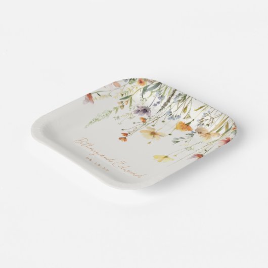 Rustic Wildflower Wedding Papieren Bordje (Gebogen)