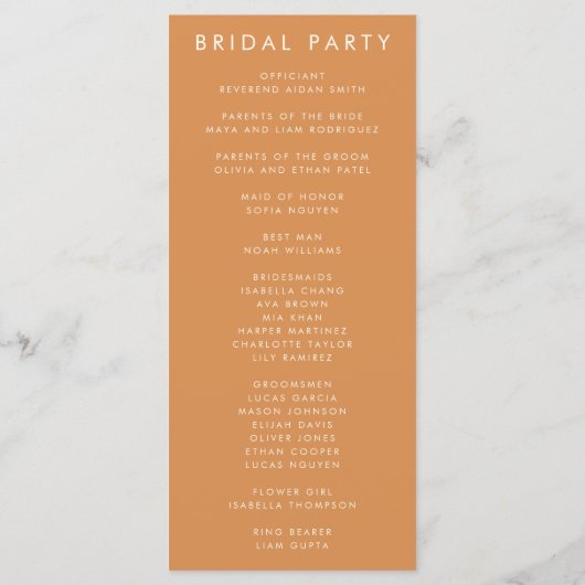 Rustic Wildflower Wedding Programmakaart (Achterkant)