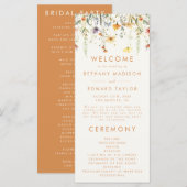 Rustic Wildflower Wedding Programmakaart (Voorkant / Achterkant)