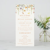Rustic Wildflower Wedding Programmakaart (Staand voorkant)