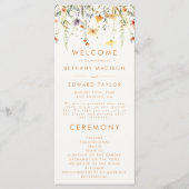 Rustic Wildflower Wedding Programmakaart (Voorkant)