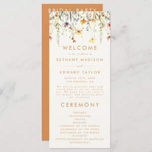 Rustic Wildflower Wedding Programmakaart