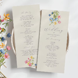 Rustic Wildflower Wedding Programmakaart