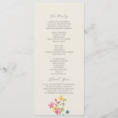 Rustic Wildflower Wedding Programmakaart (Achterkant)