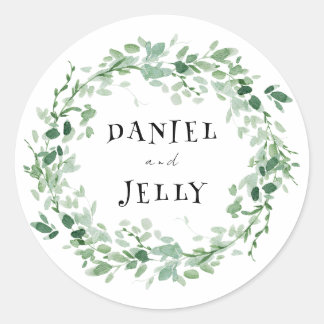 Rustic Wildflower Wedding Ronde Sticker