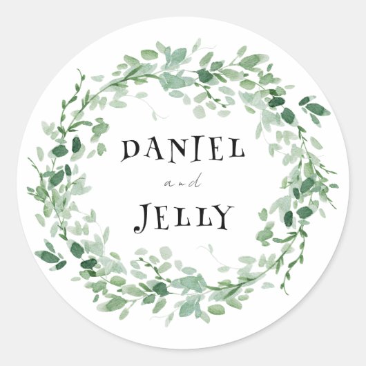 Rustic Wildflower Wedding Ronde Sticker (Voorkant)
