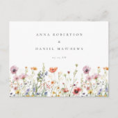 Rustic Wildflower Wedding RSVP Briefkaart (Voorkant)