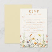 Rustic Wildflower Wedding RSVP Kaartje (Voorkant / Achterkant)